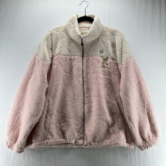 Disney Jackets & Blazers - Disney Parks Minnie Mouse Sherpa Jacket Womens Size XL Full Zip Mock Neck Pink